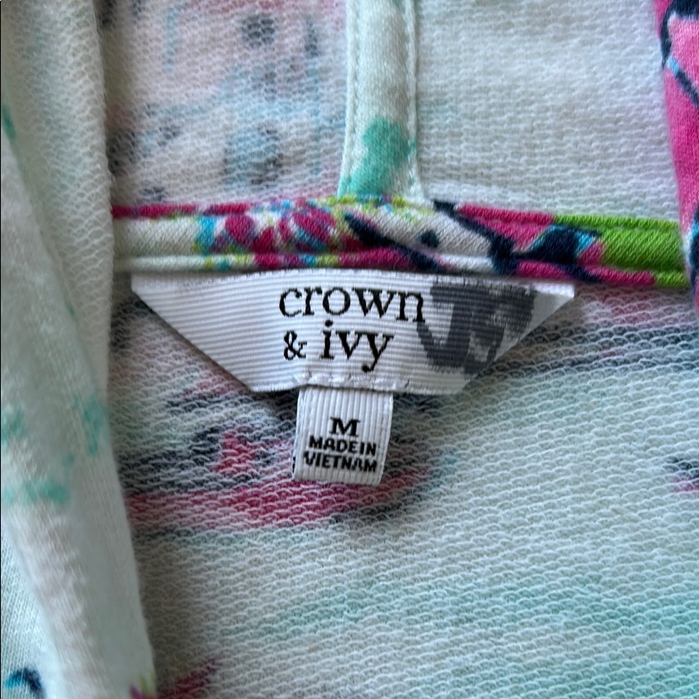 Crown & Ivy Women's Multicolor Zip-Up Hoodie. Travel casual soft hooded. - Picture 7 of 15